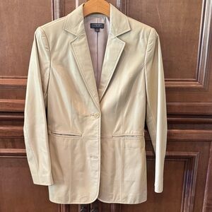 Classiques Entier Light Tan Leather Women's Blazer